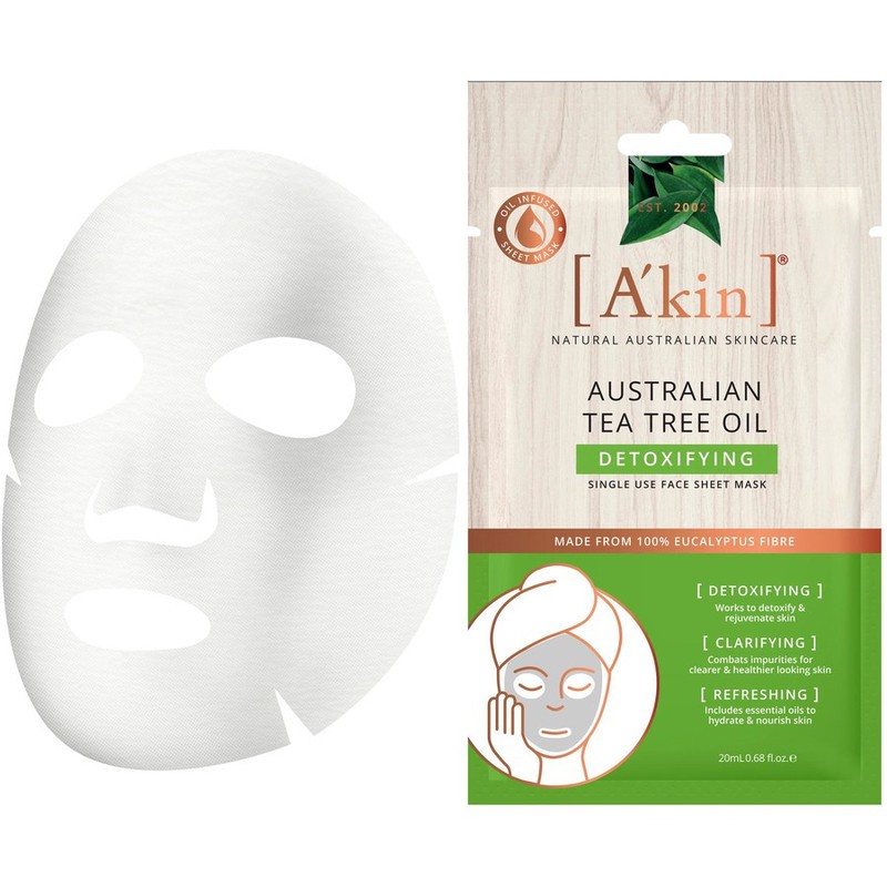 Mặt Nạ Thải Độc A'kin Australian Tea Tree Oil Detoxifying Face Sheet Mask 20ml