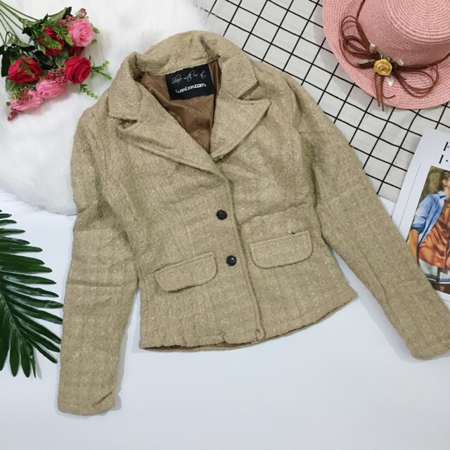 Áo khoác nữ cổ vest thời trang ảnh chụp thật 100%