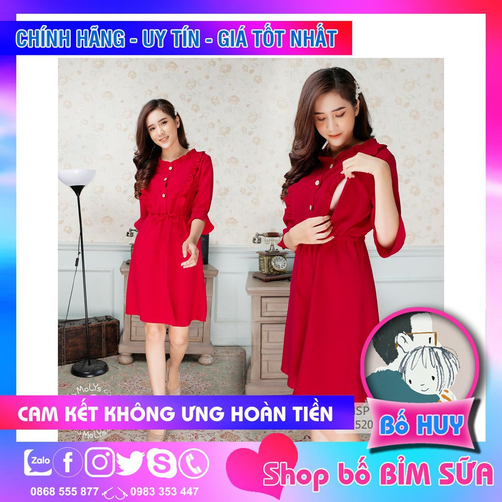 váy ulzzang nữ Váy bầu có khóa cho con bú V2191 đũi lụa mát - không nhăn - không phai [Luôn có video SP thật]