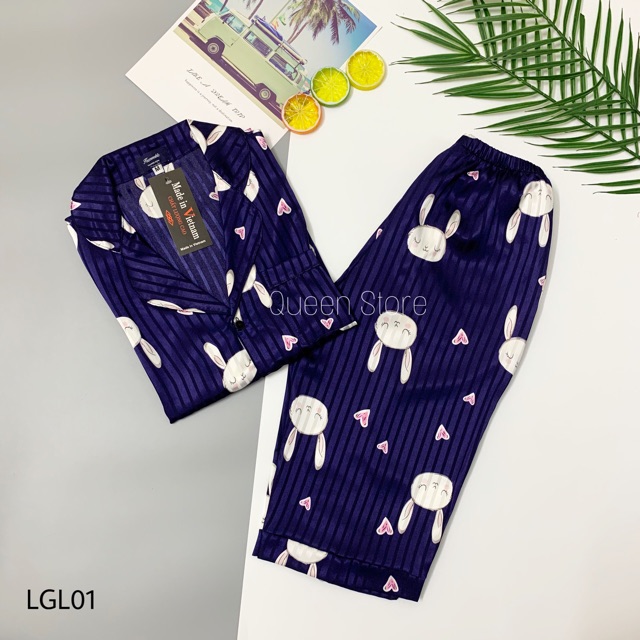 Bộ Đồ Ngủ Pijama Lụa Gấm Cao Cấp Tay Ngắn Quần Lửng 🔥FREESHIP🔥[ Ảnh chụp thật ] | BigBuy360 - bigbuy360.vn