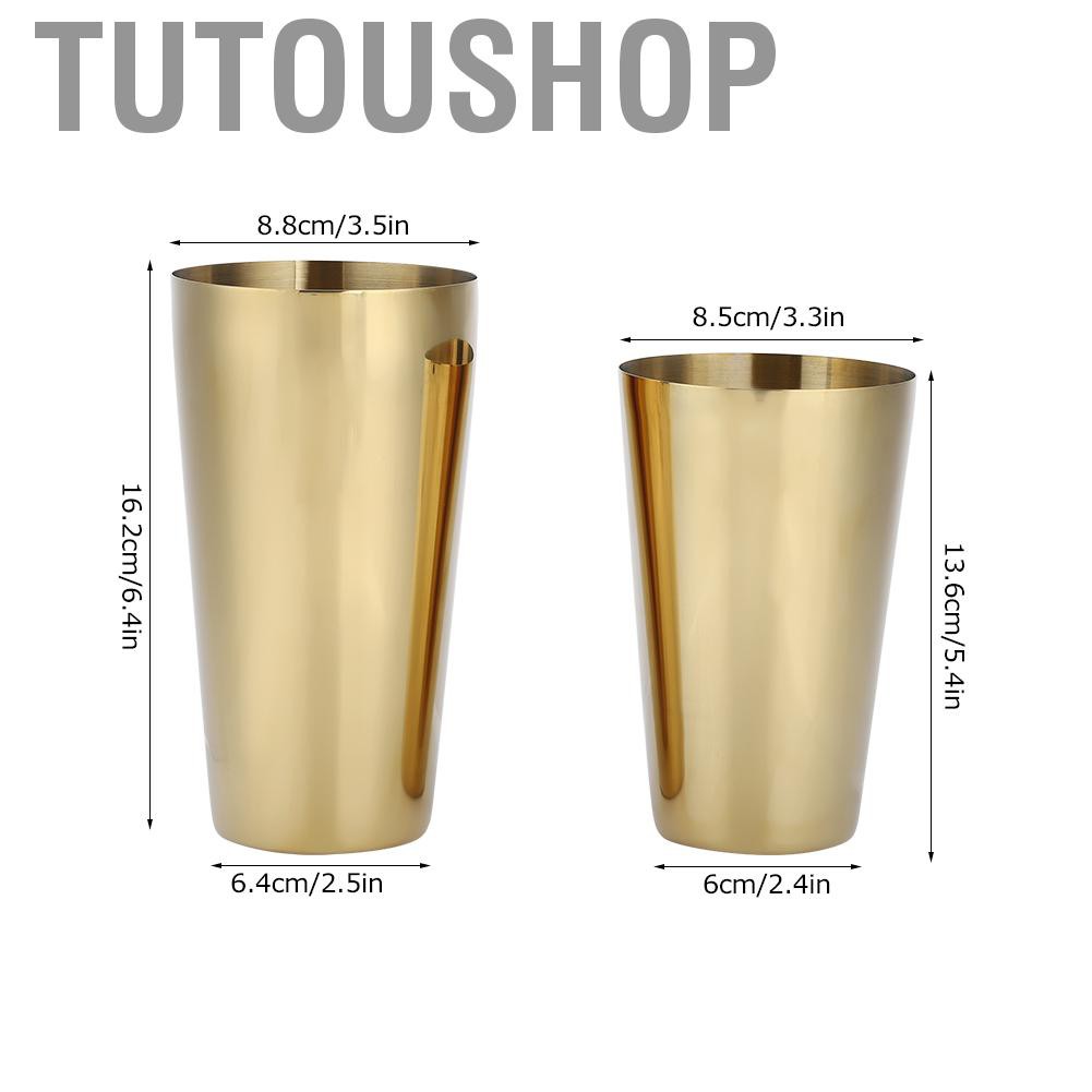 Tutoushop 304 Stainless Steel Cocktail Shaker Bottle Set Bartender Bar Accessory Barware Tools