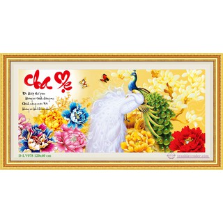 Tranh đính đá Cha mẹ 120x60