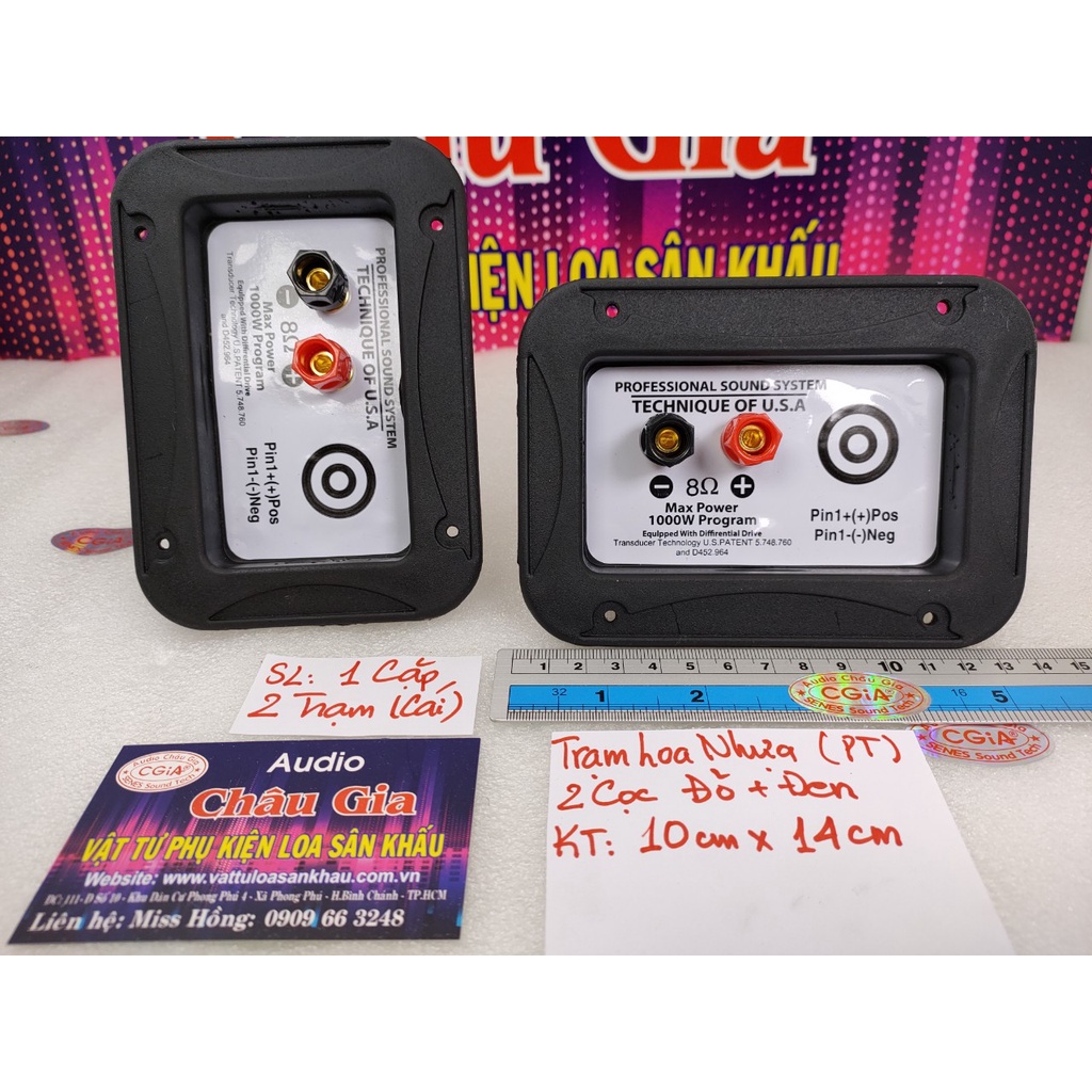 Trạm loa bằng nhựa 10cm x 14cm 2 cái Audio Châu Gia