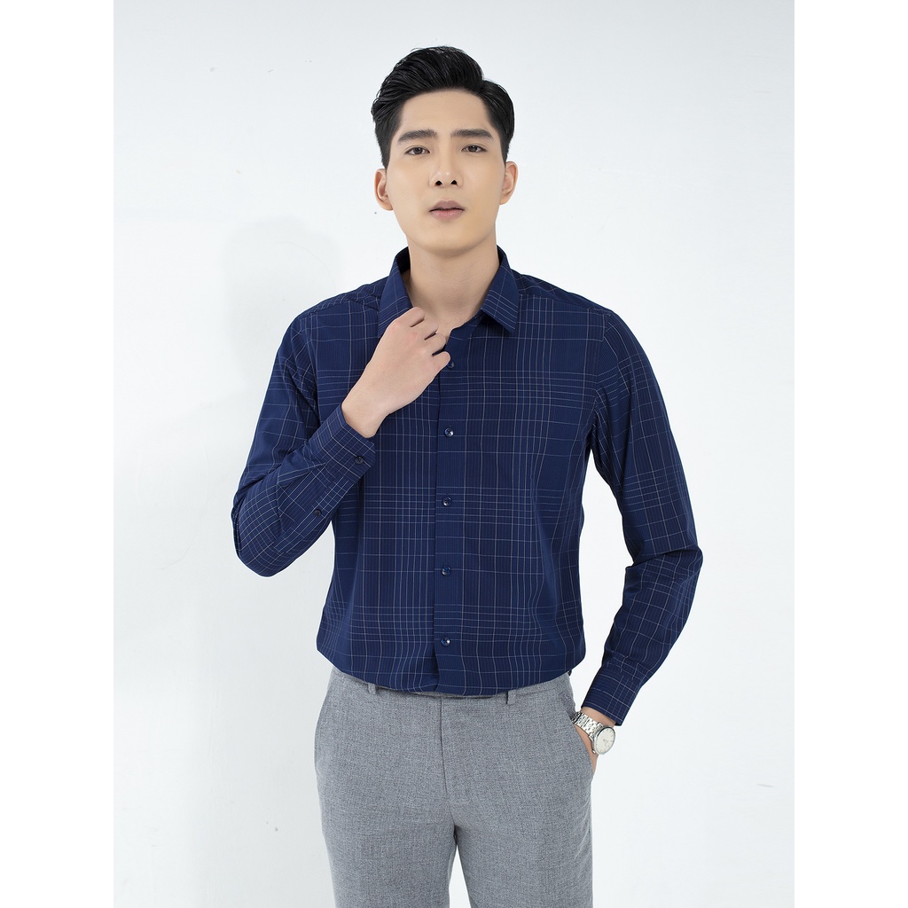 Áo Sơ Mi Nam Dài Tay ARISTINO ALS22001 Somi Công Sở Cao Cấp Màu Xanh Tím Than Kẻ Chất Sợi Sồi Mềm Mát Dáng Ôm Không Túi | BigBuy360 - bigbuy360.vn