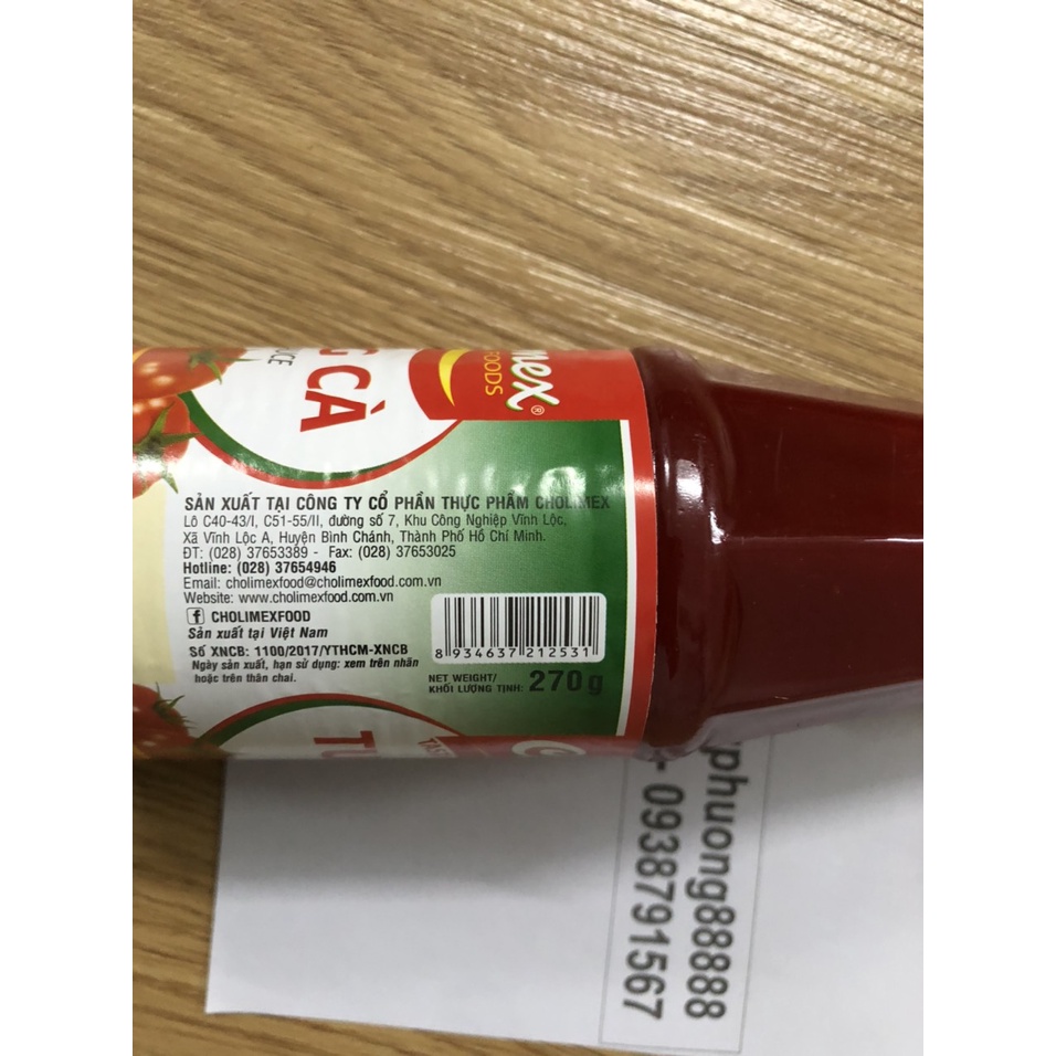 Tương ớt và tương cà Cholimex chai 270g