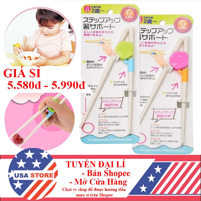 (Video Review) Đôi Đũa Tập Ăn, Tập Gắp Xỏ Ngón Cho Bé Trai/Bé Gái PE08 - Hàng Chất Lượng Cao