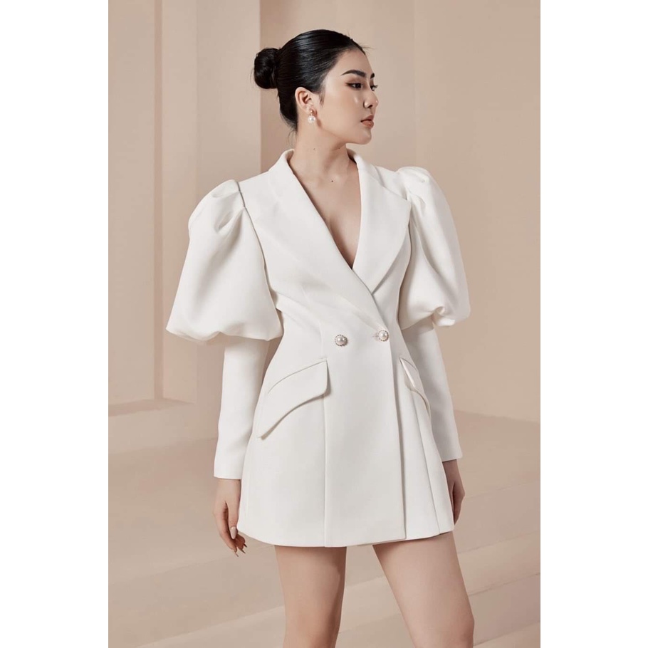 Set đầm vest ôm body tay phồng phối túi nút kèm quần (HÀNG CAO  CẤP) kèm ảnh thật