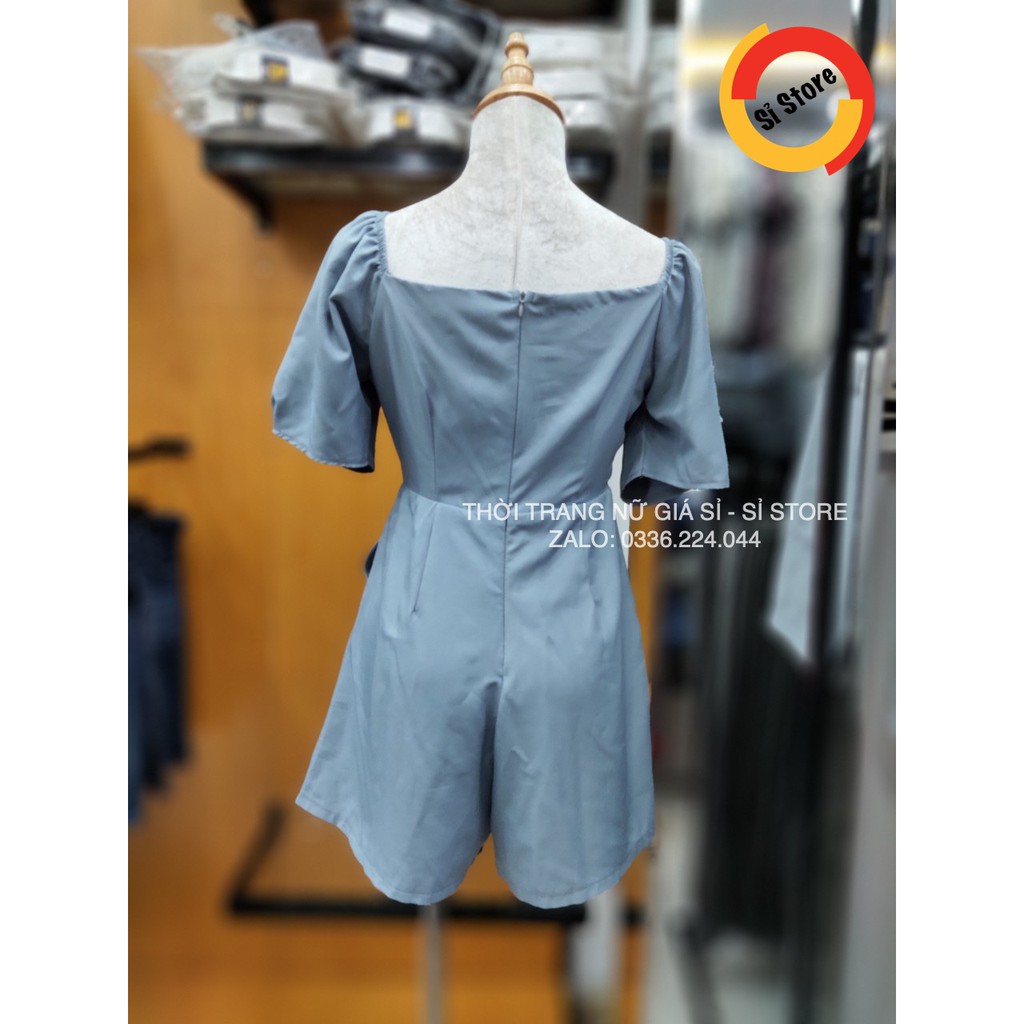Jumpsuit Cổ Đắp Chéo (XÁM)