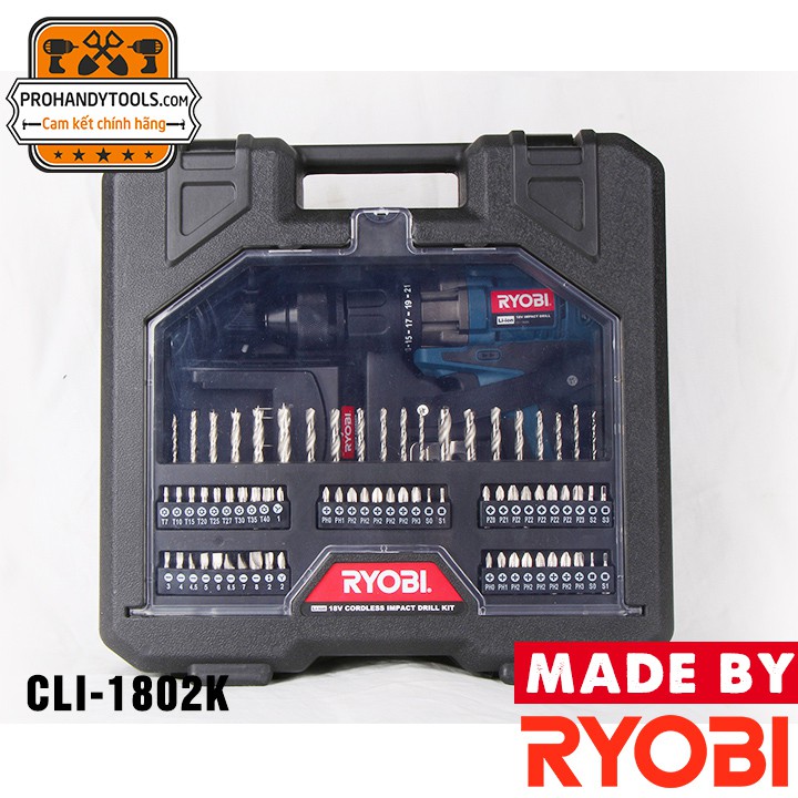 Máy Khoan Cầm Tay Ryobi CLI- 1802K 18V (Dùng Pin)