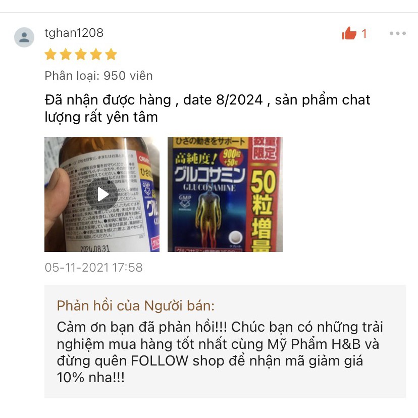 Glucosamine Nhật bổ xương khớp, Glucosamin Orihiro viên xương khớp Nhật Bản hộp 900 viên/ 950 viên