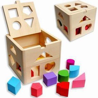 Hộp thả hình khối - đồ chơi giáo dục, đồ chơi gỗ