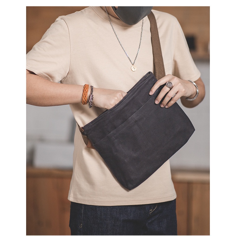 Túi đeo chéo MADEN vải canvas phong cách cổ điển thời trang mùa hè