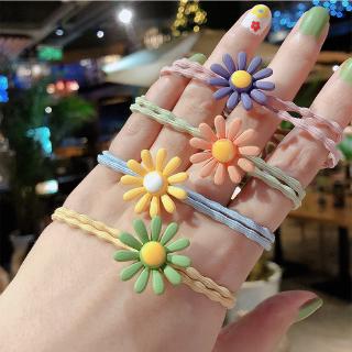 Dây buộc tóc đính hoa cúc xinh xắn