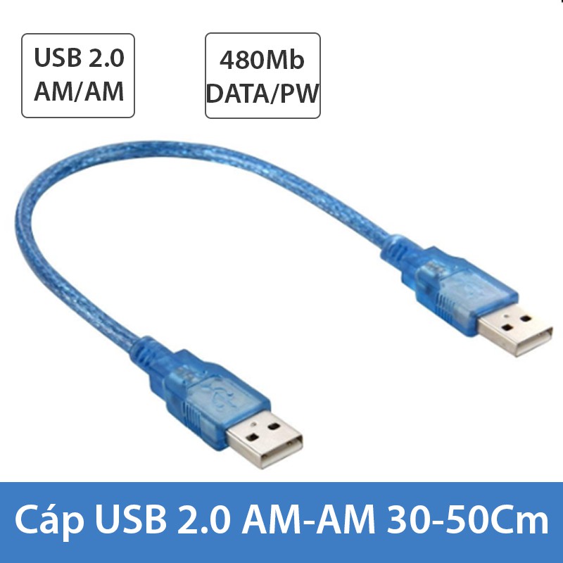 Dây cáp 2 đầu USB Male - Male - Cáp USB 2 đầu đực chiều dài 30Cm 50Cm 1.5 mét 3 mét 5 mét 10 mét