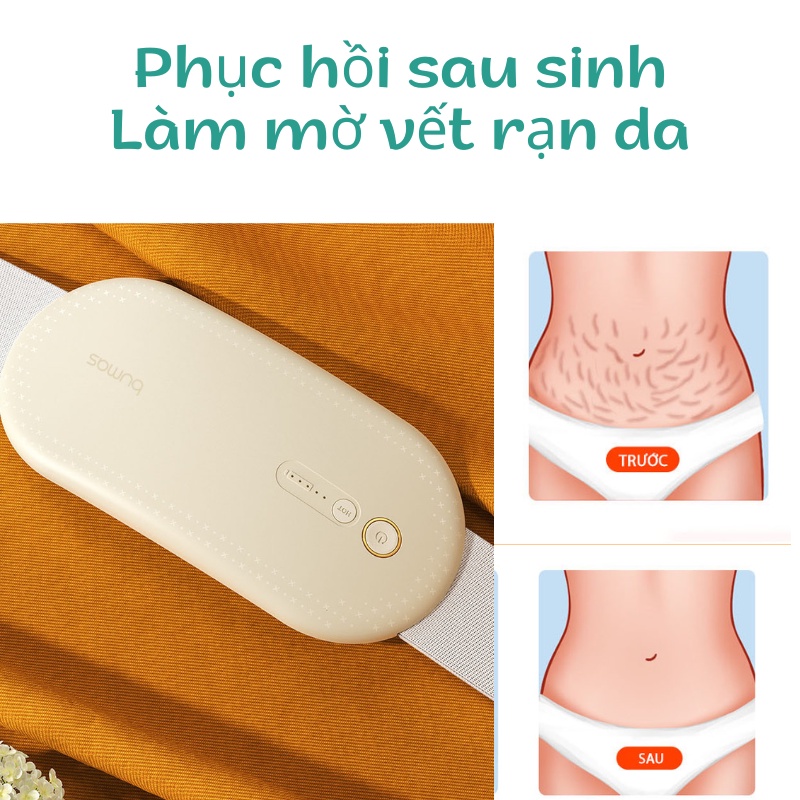 Đai Chườm Nóng BUMAS BU01 Massage Bụng, Hỗ Trợ Giảm Đau Bụng Kinh