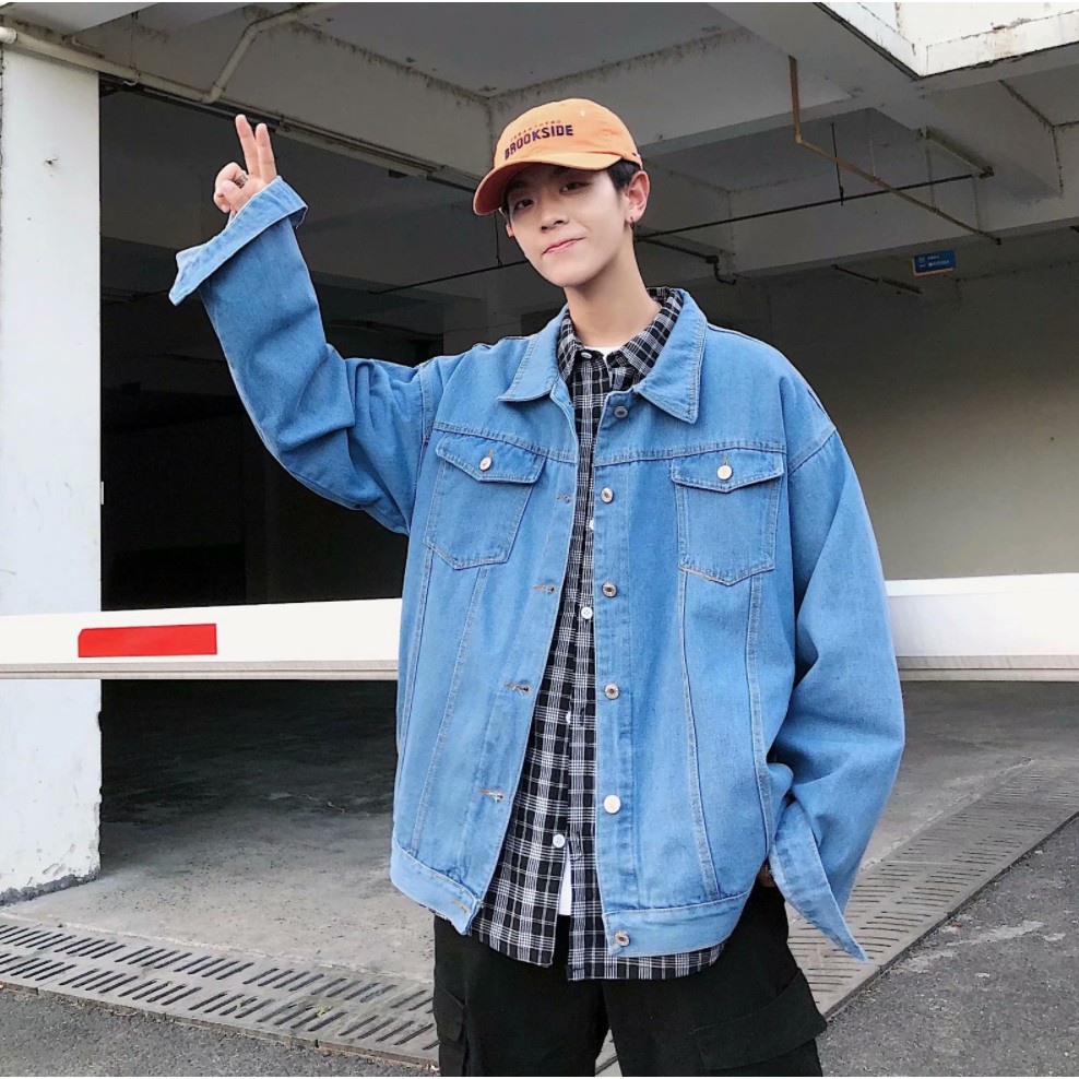 Áo Khoác Jean Nam Nữ Áo Jean Khoác Bò Phong Cách Trẻ Trung Xanh Đen Unisex - GUTADI