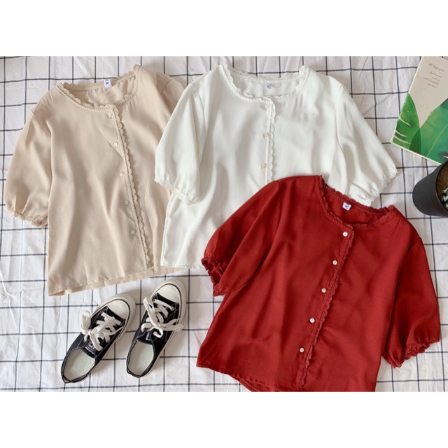 Áo đũi viền ren