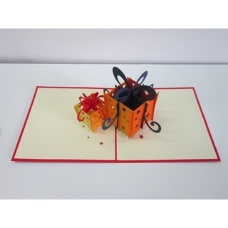 NHIỀU MẪU - Thiệp Chúc Mừng Sinh Nhật HMG 3D Handmade Happy Birthday Pop-up Card chủ đề hộp quà sinh nhật