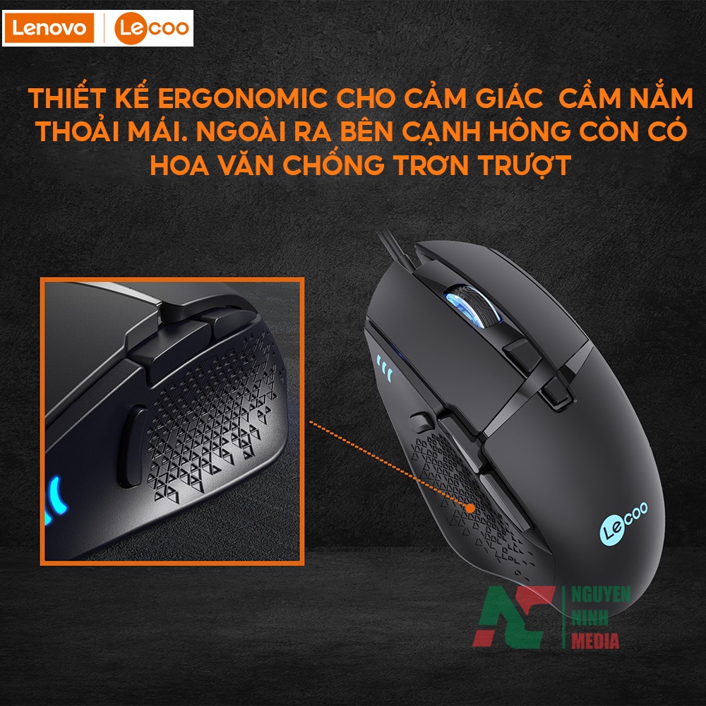 Chuột Gaming Có Dây Lenovo Lecoo MG1101 - Hàng Chính Hãng