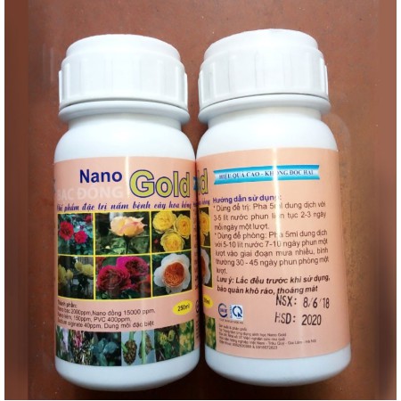 Bán Chế phẩm Nano gold Bạc Đồng đặc trị nấm bệnh cho cây hoa hồng 250ml chất lượng.