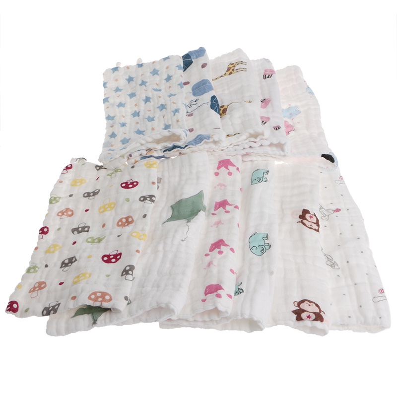 Khăn lau tay 6 lớp 25x25cm mềm mại thấm hút tốt cho bé