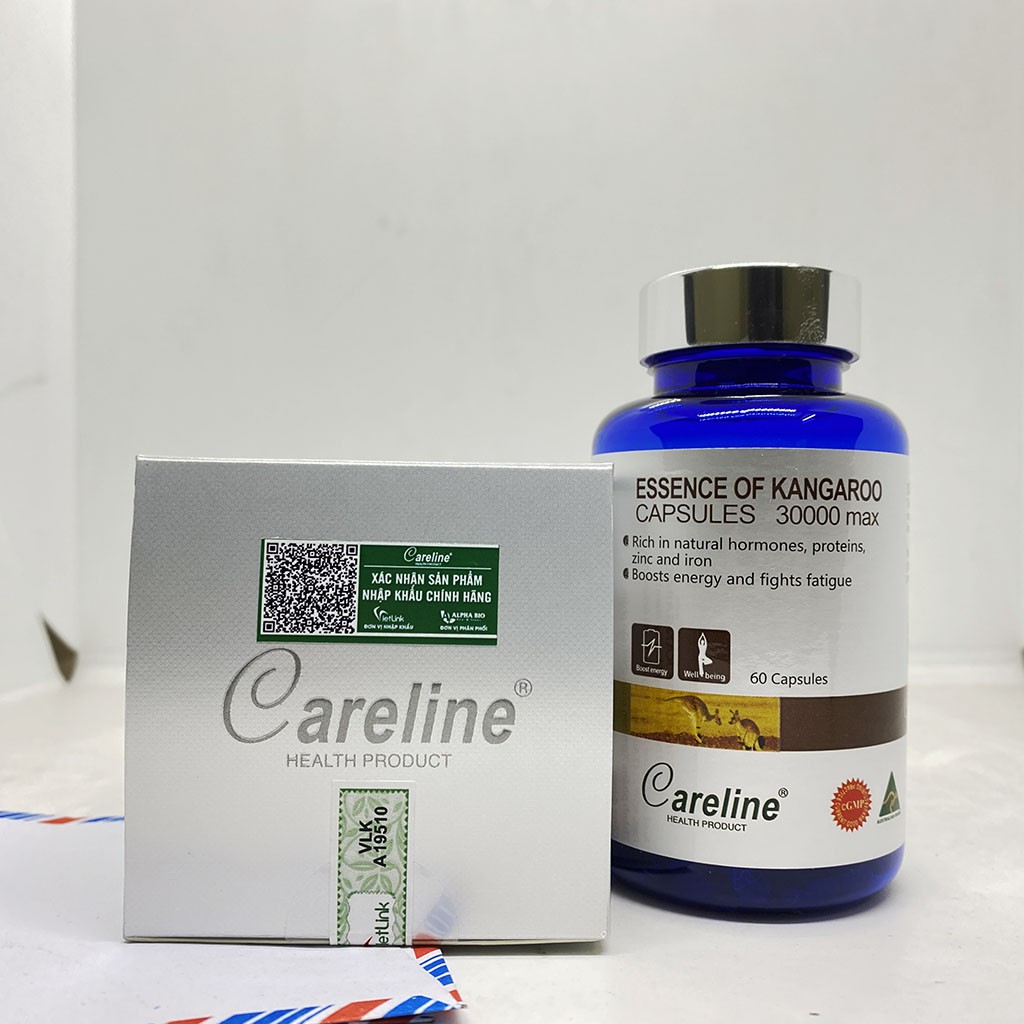 [Mã 159FMCGSALE giảm 8% đơn 500K] Careline Essence Of Kangaroo hộp 60 viên - Tăng cường sinh lý nam