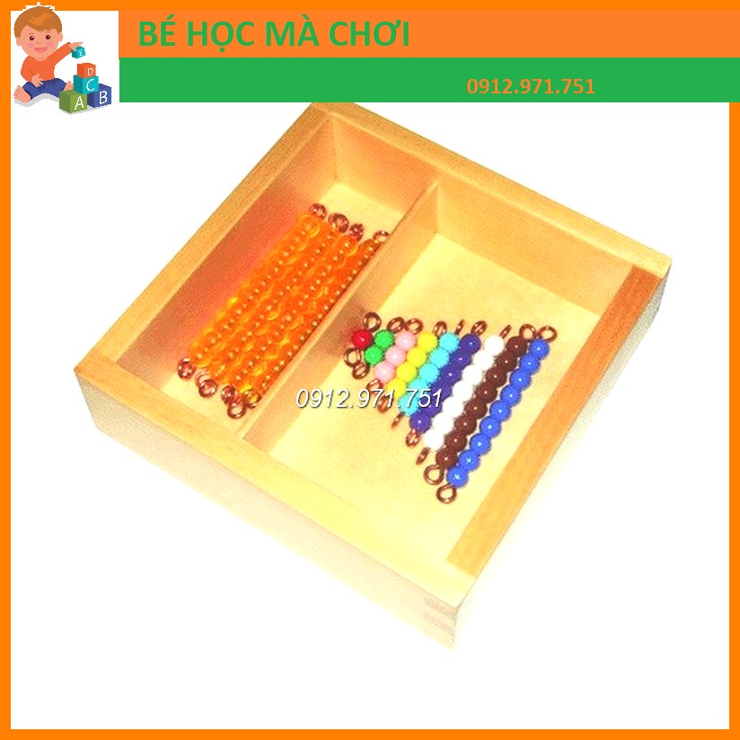 dây cườm chơi bảng hàng chục montessori - bản quốc tế