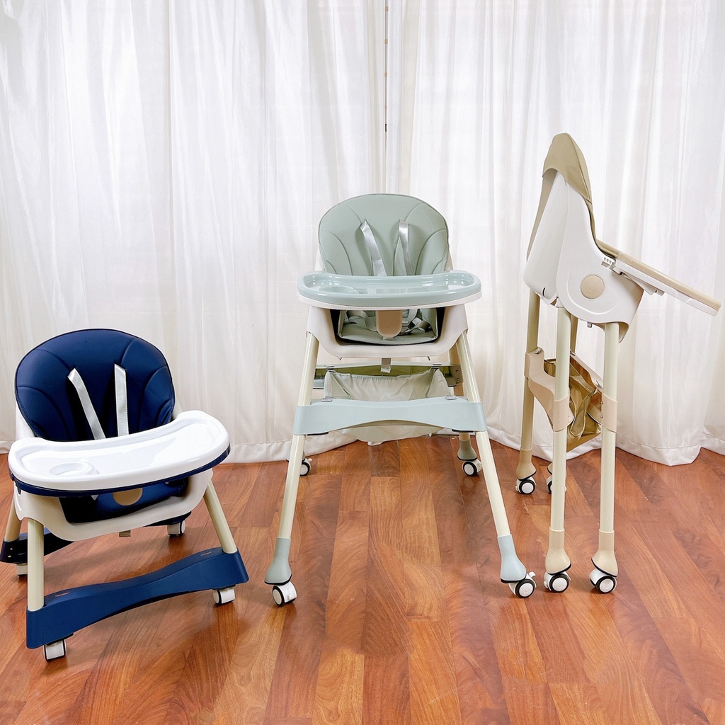 Ghế ăn dặm cho bé  9BABY chính hãng có bánh xe,gấp gọn,điều chỉnh độ cao an toàn tiện sử dụng đầy đủ phụ kiện đi cùng