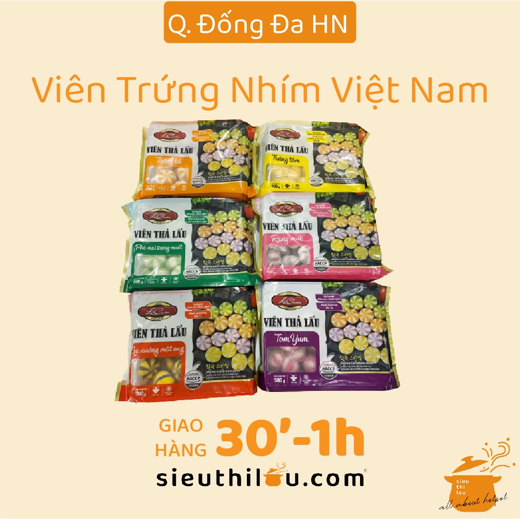 Viên Thả Lẩu Lacusina & Green Sky 500g - Bánh bao nhân trứng cá - Siêu Thị Lẩu