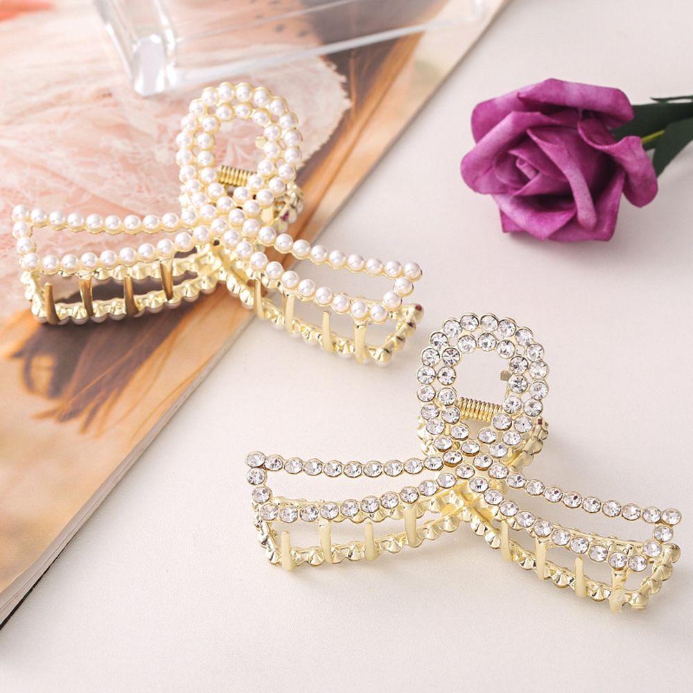 QQMALL Kẹp Tóc Đính Nơ Chéo Thiết Kế Ngọt Ngào Dễ Phối Đồ Cho Nữ