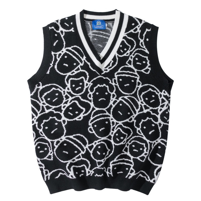 Áo len ghile sweater không tay cổ tim   form rộng phong cách Hàn Quốc nhiều màu dễ phối  không tay cổ V thời trang dành cho nam