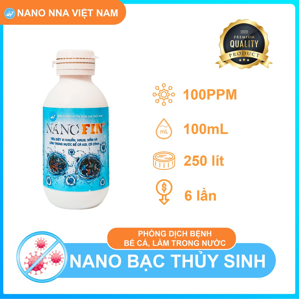 Nano bạc thủy sinh Fin+ 💦Làm sạch bể cá, phòng bệnh cá cảnh, cá Koi💦