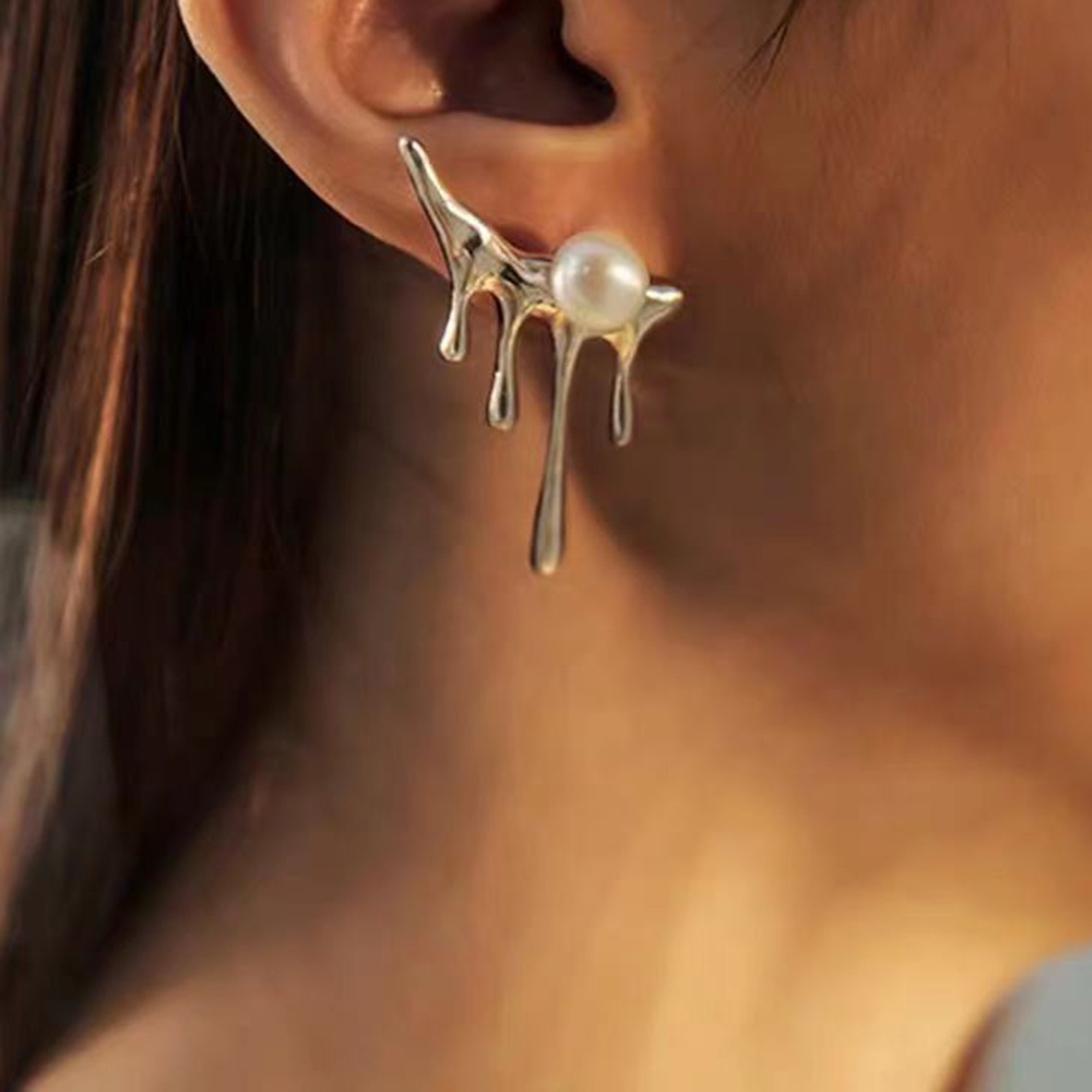 Khuyên Tai Dạng Hạt Hình Học Bằng Kim Loại 2021 Nhiều Màu Thời Trang Cho Nữ