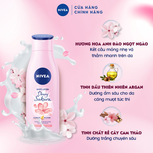 Sữa dưỡng thể dưỡng trắng da Nivea Dewy Sakura (200ml) 85701