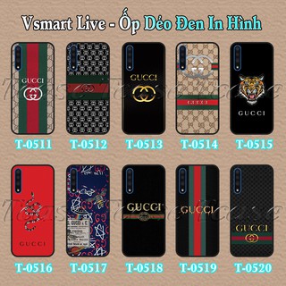 Ốp lưng Vsmart Live dẻo đen in hình Họa tiết Gucci siêu sang