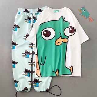 ❤️SAELE GIÁ RẺ NHẤT SHOPEE 🎖- SET Áo thun Vịt XANH và Quần dài PERRY Vịt hoạt Hình  🦆HÌNH IN SIÊU NHIỆT