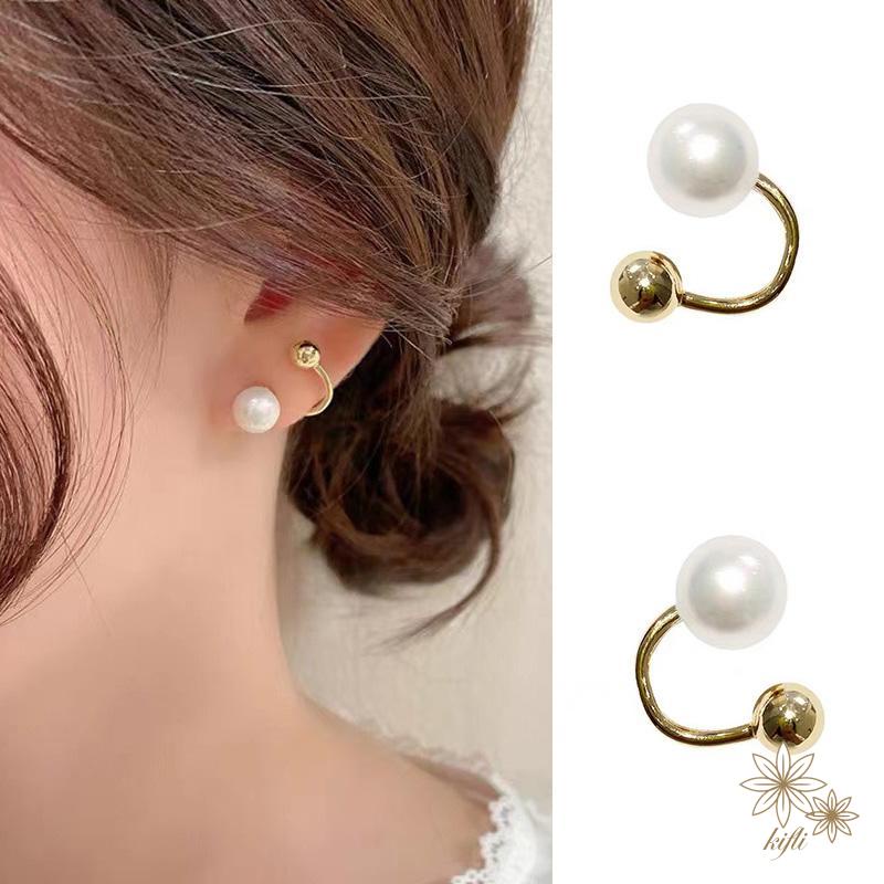 Hoa Tai Mạ Bạc 925 Đính Ngọc Trai Nhân Tạo Phong Cách Hàn Quốc