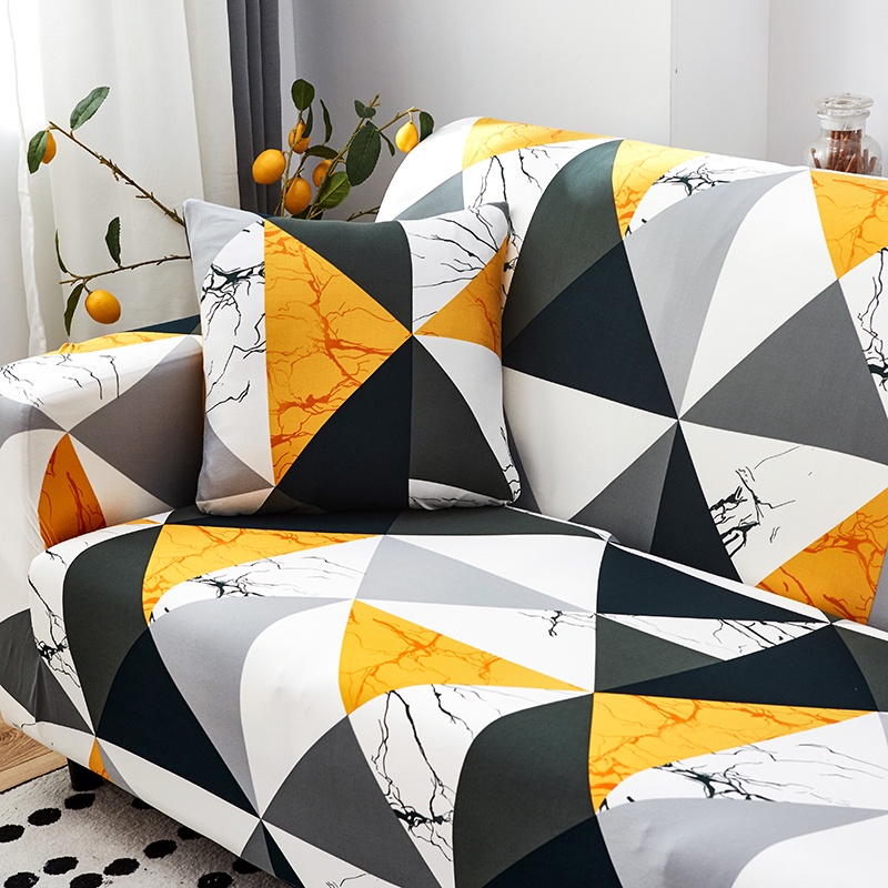 1/2/3/4 Vỏ Bọc Ghế Sofa 1/2/3/4 Chỗ Ngồi Co Giãn In Họa Tiết Kẻ Sọc Trang Trí Phòng Khách