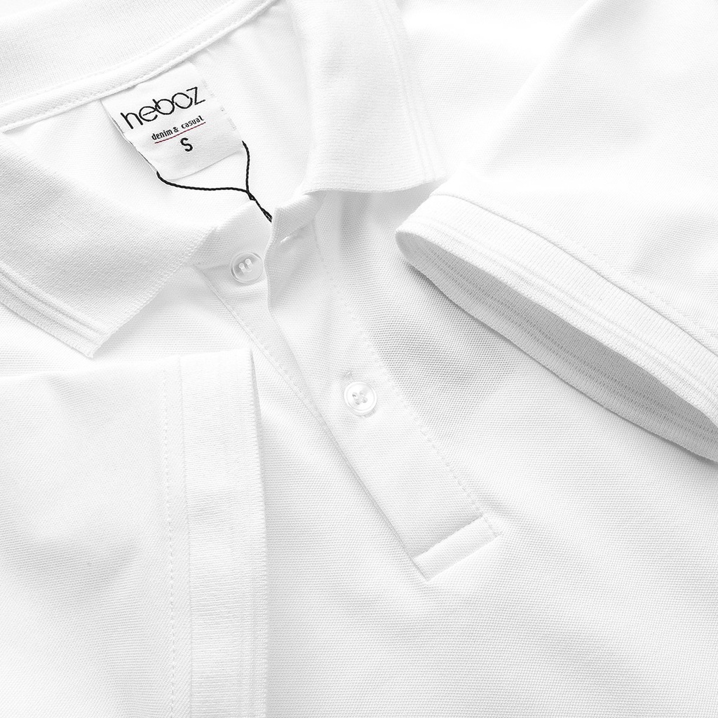 Áo thun polo nam ngắn tay HEBOZ vải cotton pha co giãn 4 chiều đẹp in logo, form slimfit basic - 00000673