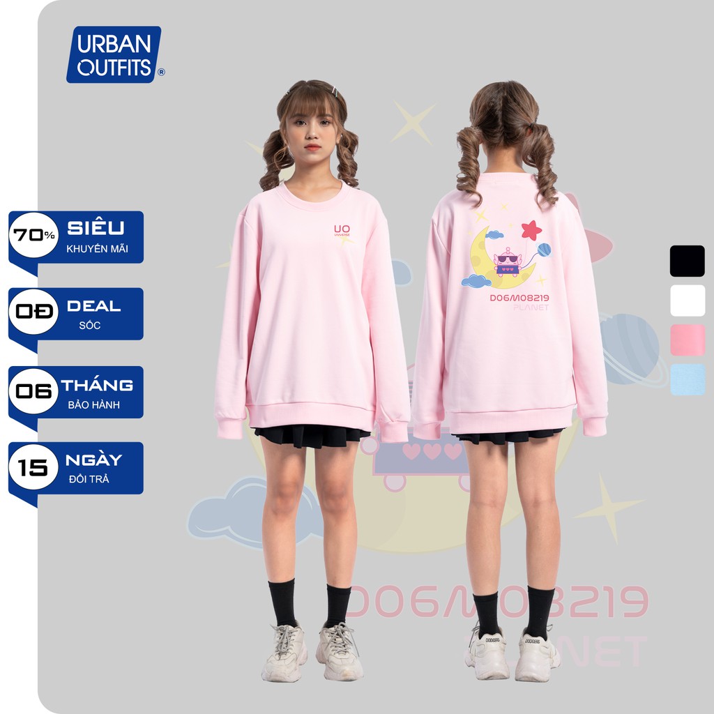 Áo Sweater Form Rộng Nữ Nam URBAN OUTFITS In Mặt Trăng DO6M08219 Planet SWO32 Thun Cotton Nỉ 4 Chiều Local Brand