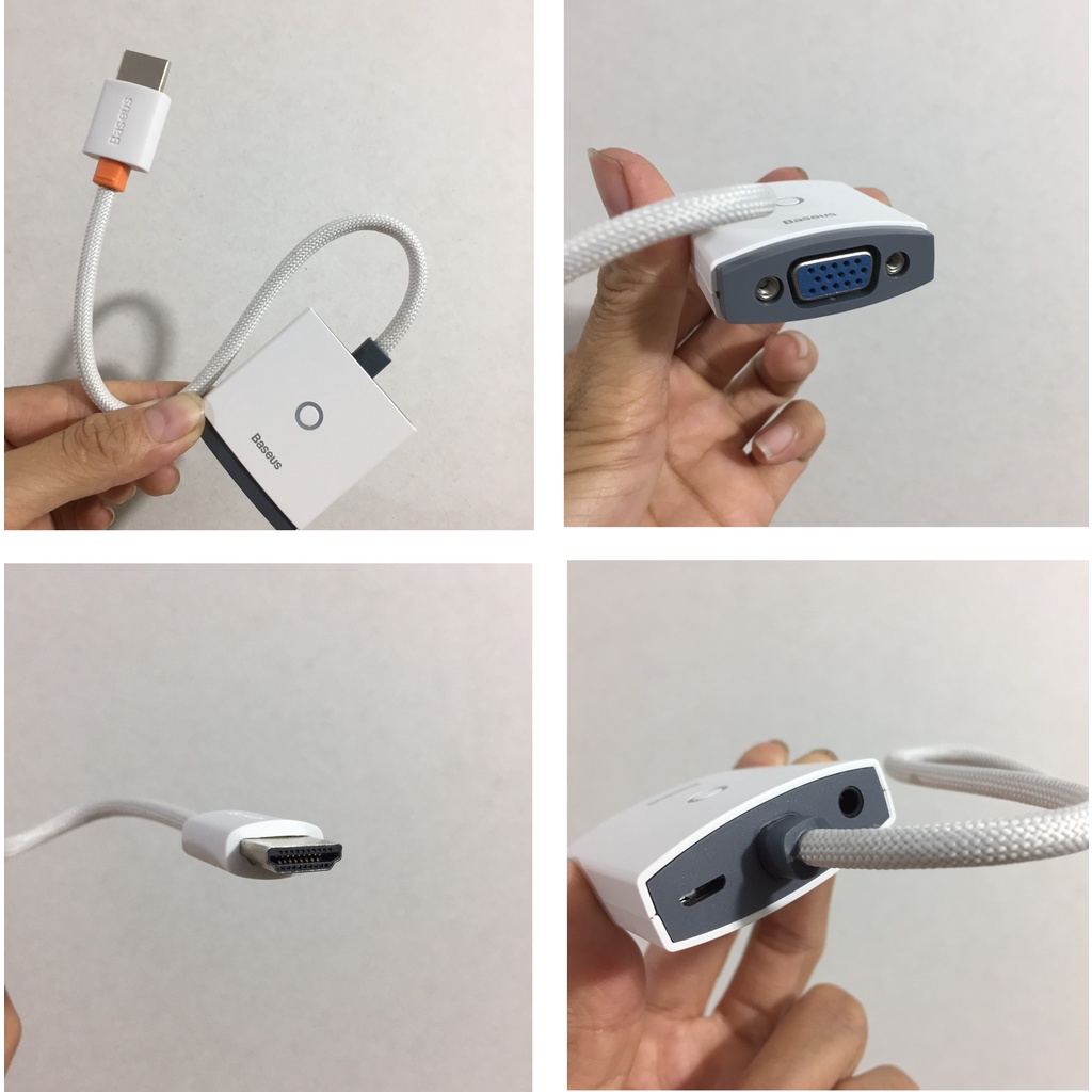 Đầu chuyển HDMI ra VGA hỗ trợ Audio Baseus Lite Series BS-OH011 (Bản AUX)