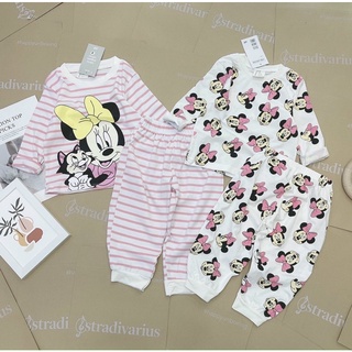 Set 2 bộ mickey kẻ hồng dành cho bé