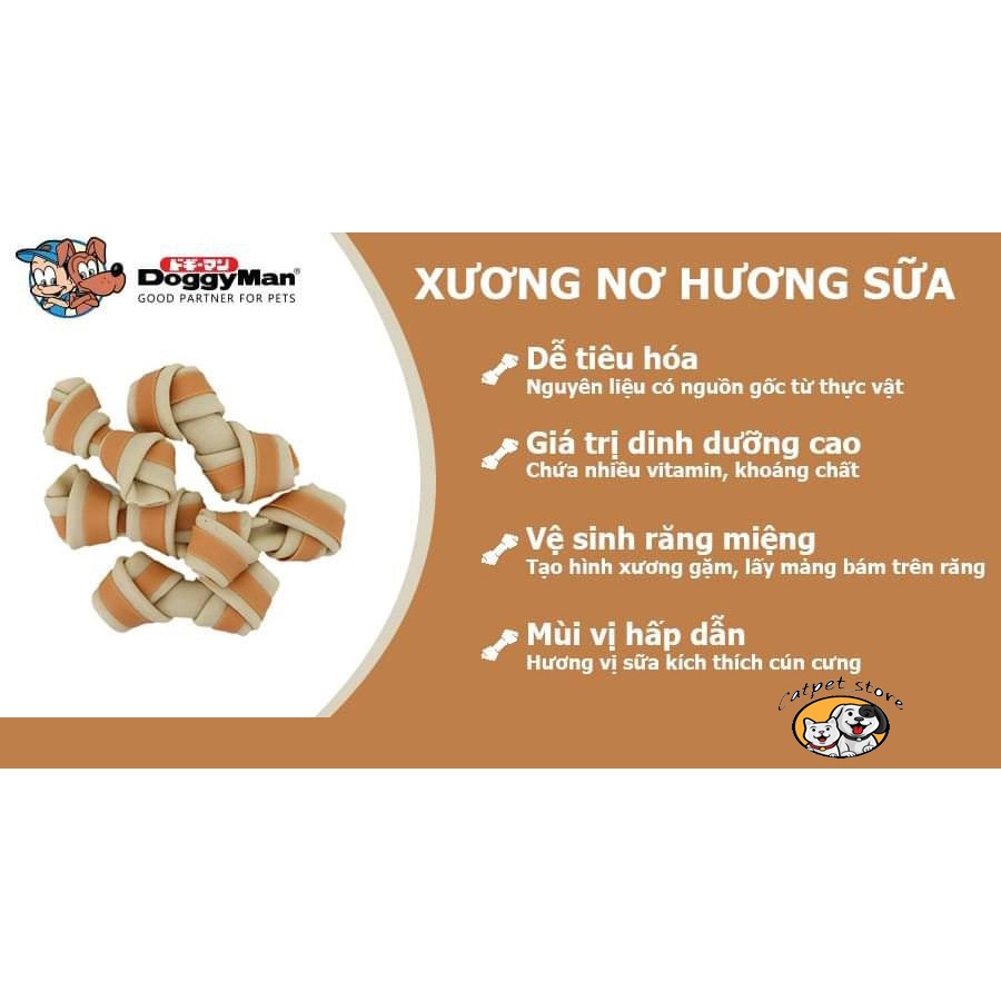 Bánh thưởng cho chó, bánh thưởng xương nơ vị sữa cho chó DOGGY MAN [THỨC ĂN CHO CHÓ]