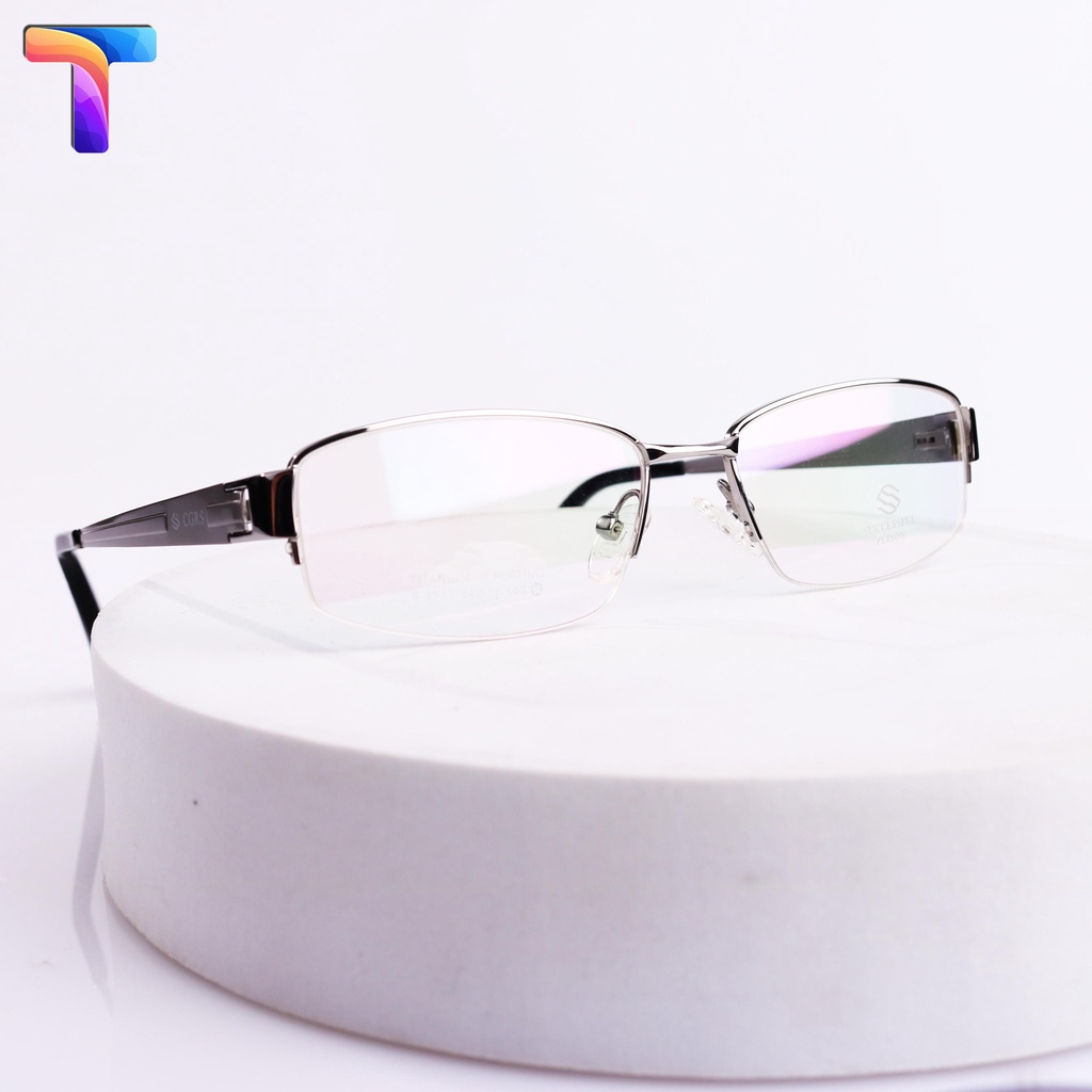 Gọng kính nam nữ Titanium nữa vành TD0042
