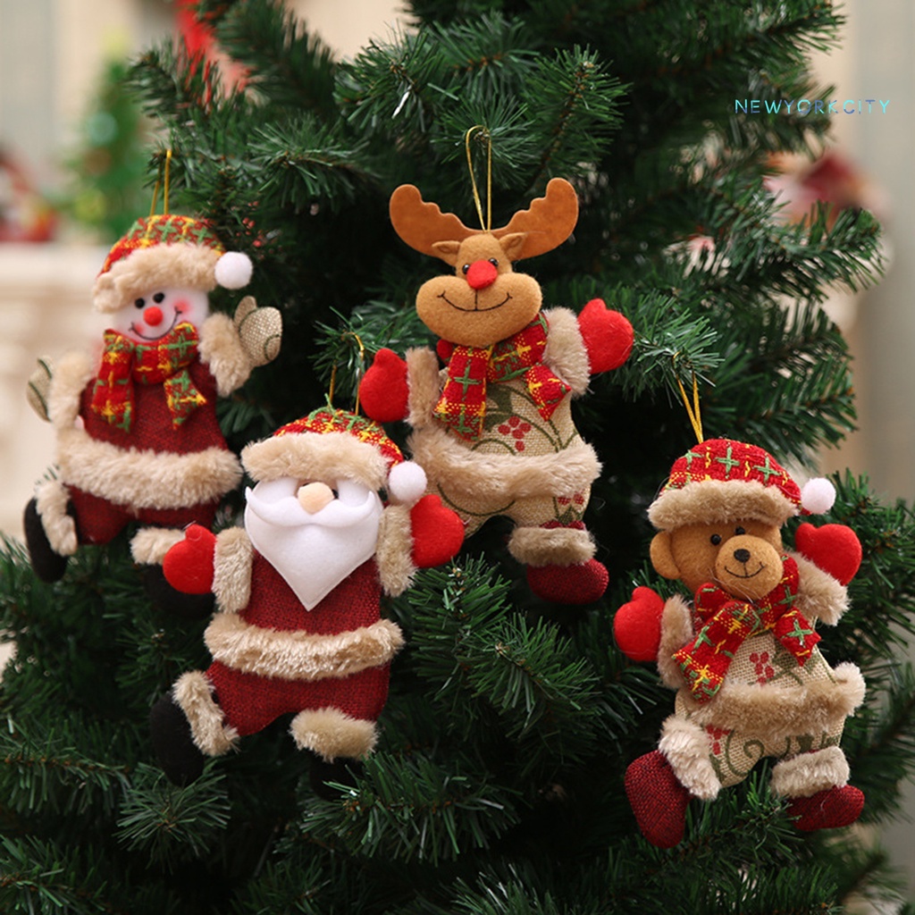 Phụ Kiện Treo Trang Trí Cây Thông Hình Ông Già Noel Tuần Lộc Giáng Sinh