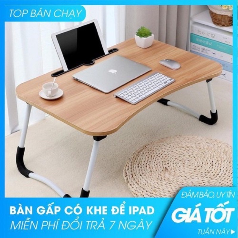 Bàn học gấp gọn thông minh có khe cắm điện thoại ipad bền đẹp bảo hành đổi trả 12 tháng, Bàn học mini