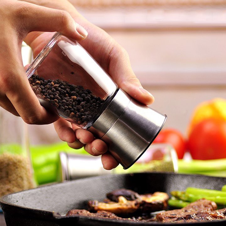 Cối (Lọ) xay tiêu thủy tinh cầm tay (Siêu rẻ)