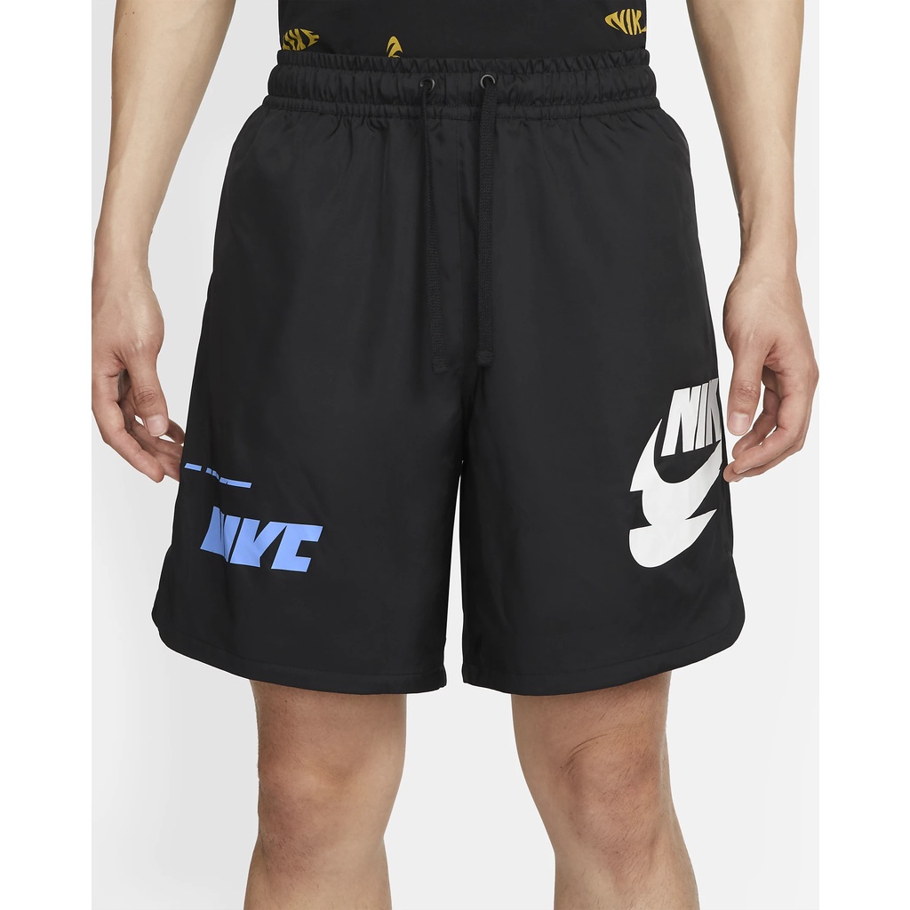 NIKE CHÍNH HÃNG - Quần ngắn thể thao nam nữ Nike Sportswear Essentials + Woven Short Authentic - Black x Blue x White