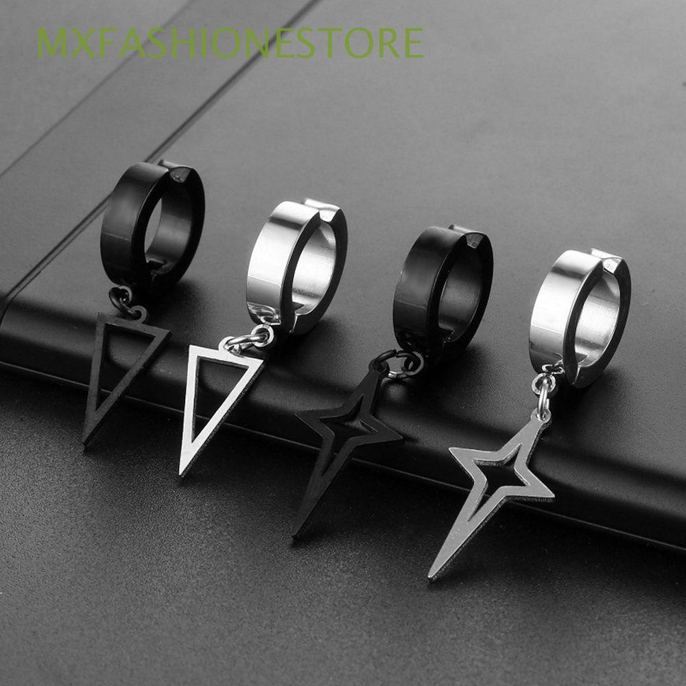 Khuyên Tai Dạng Kẹp Không Cần Xỏ Khuyên Hình Chữ Thập Phong Cách Hip Hop Đơn Giản Thời Trang Hàn Quốc Cho Nam Và Nữ