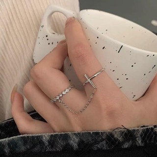 Set nhẫn 2 chiếc xích nối cho cô nàng cá tính yêu thích sự nổi bật 🤍